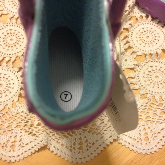 Mermaid Rain Boots by Timbee Purple Teal Size 7 NWT - Picture 8 of 10
